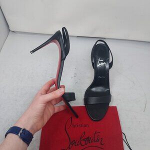 Christian Louboutin O Marylin Leather Black Strappy Heel Sandal
